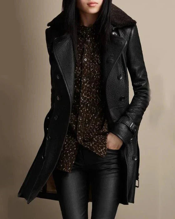 Auve - Lined leather coat
