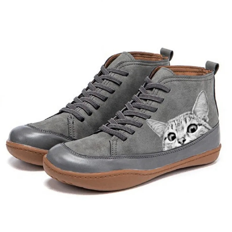 Auve⢠| Leather ankle boots for cat lovers