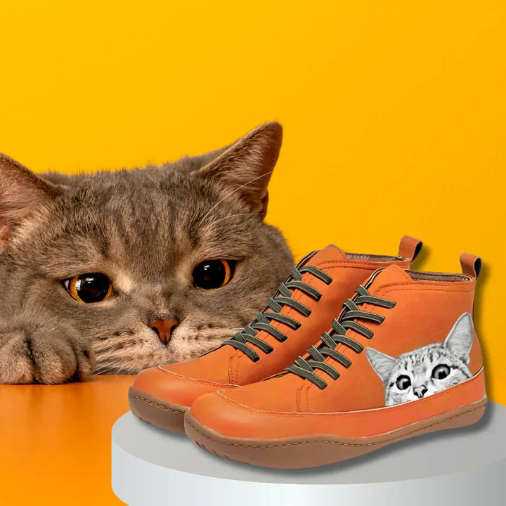 Auve⢠| Leather ankle boots for cat lovers