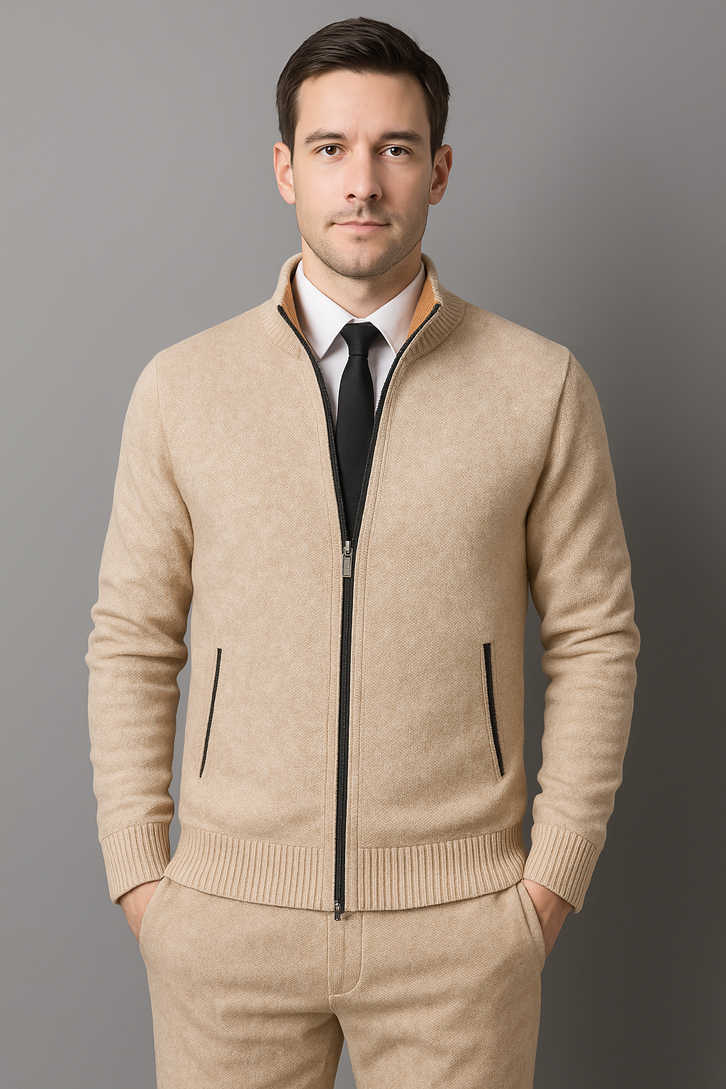 Calvin™-  Casual Zipper Cardigan