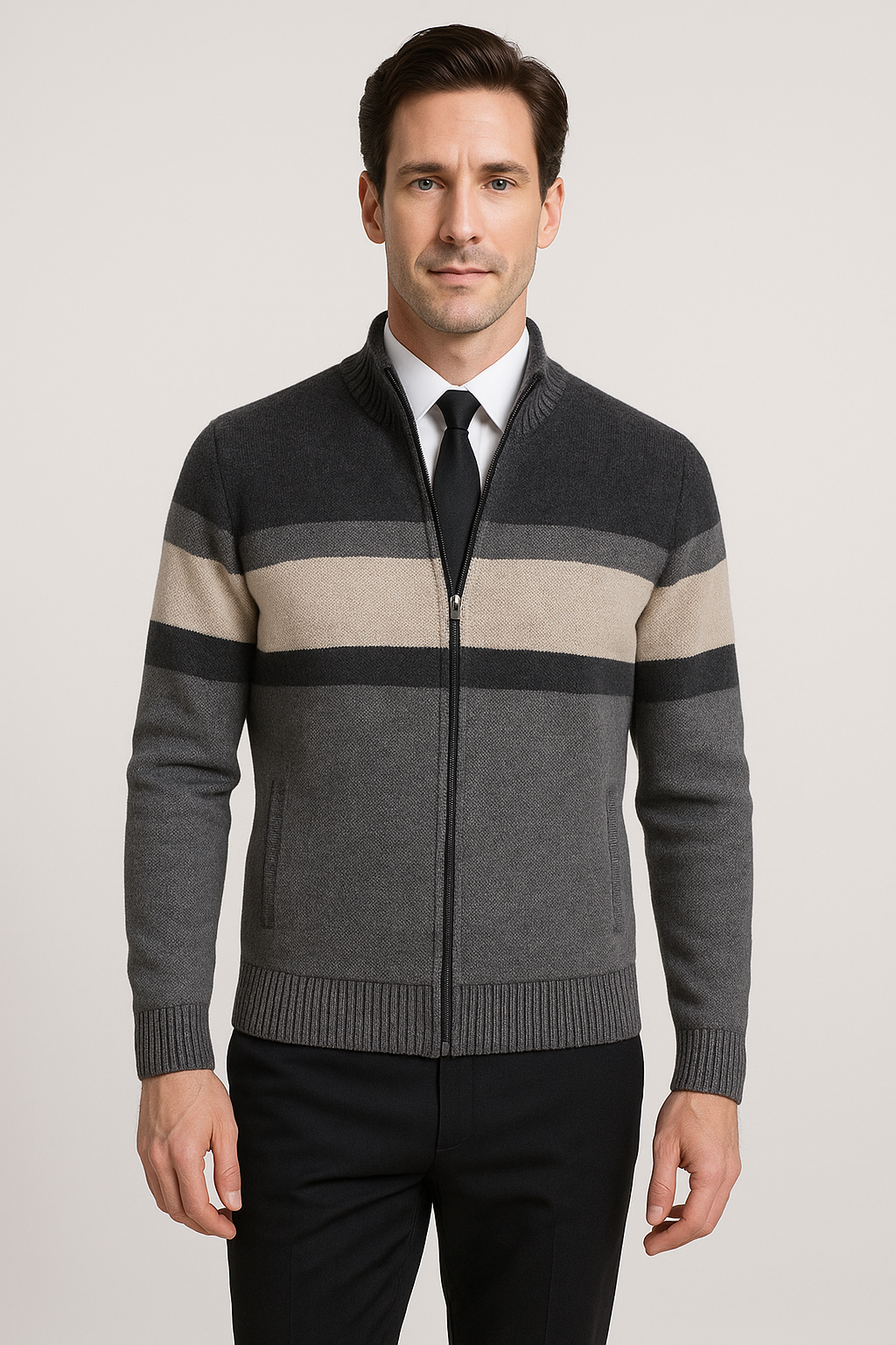 Kendrick - Striped Warm Cardigan