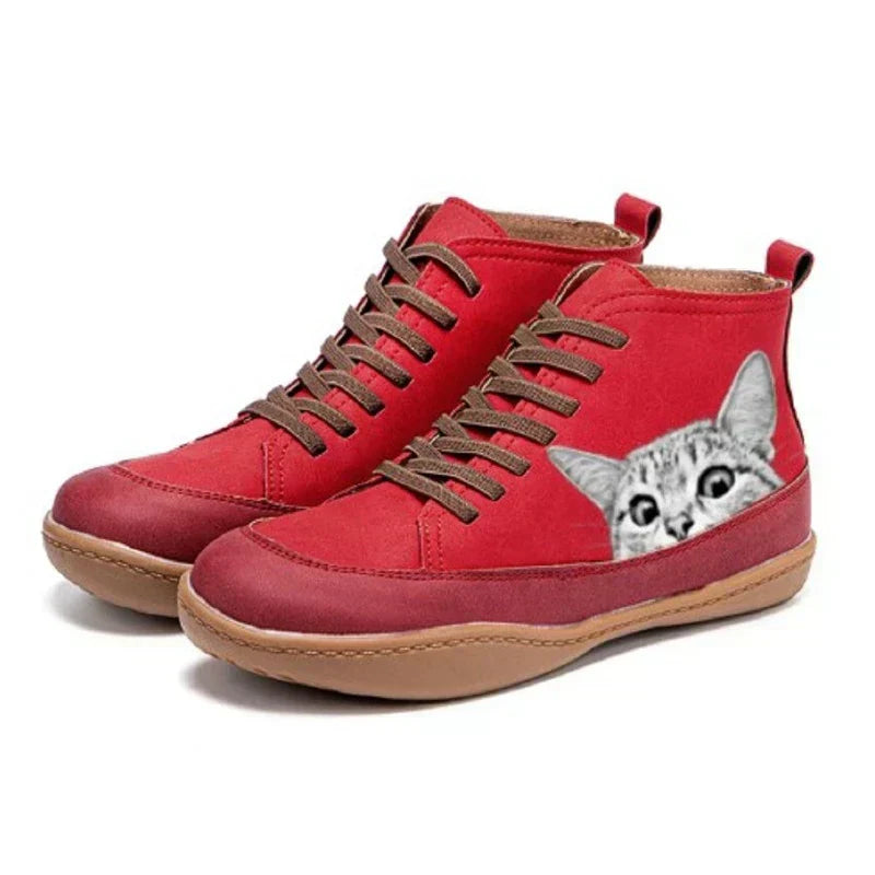 Auve⢠| Leather ankle boots for cat lovers