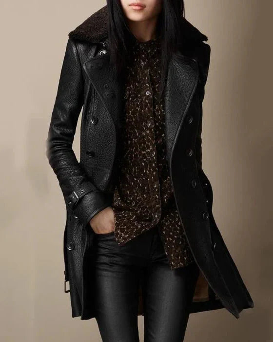 Auve - Lined leather coat