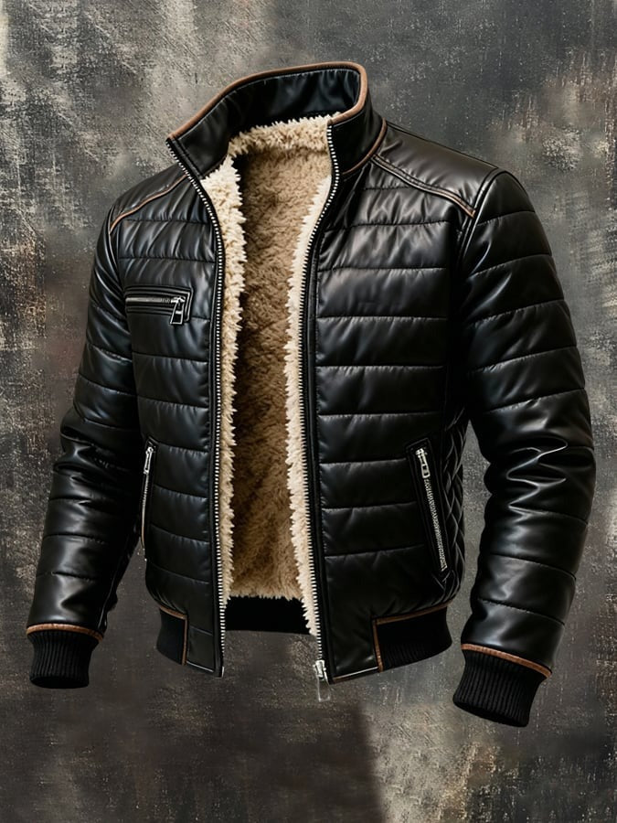 Jack™ | Black quilted jacket with sherpa lining