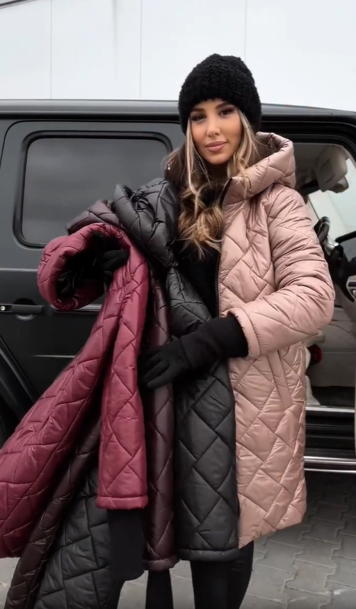 Luna | Elegant quilted down jacket with a hood