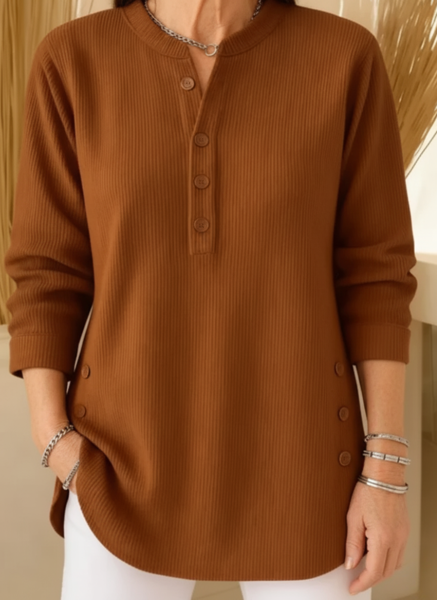 Élise™ – Plain knitted long-sleeve sweater
