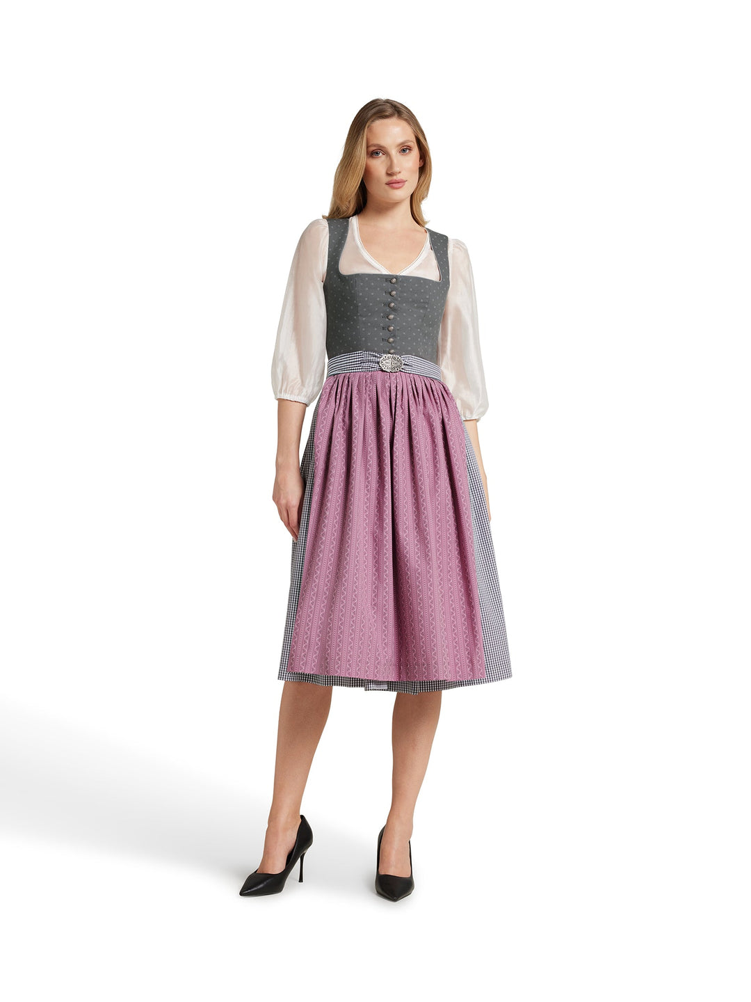 Ivy - made of printed cotton with a checked skirt