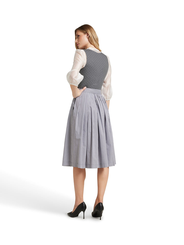 Ivy - made of printed cotton with a checked skirt