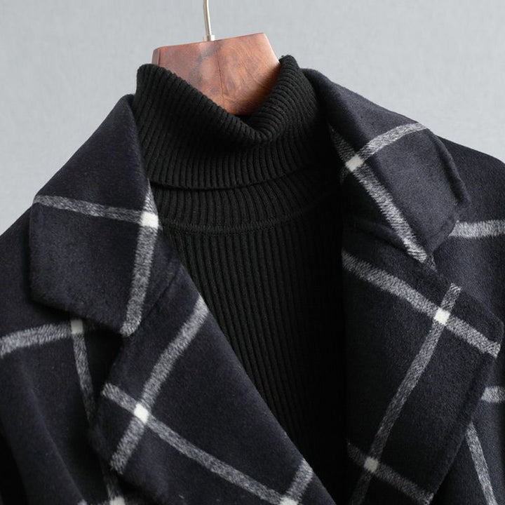 Valeria | Elegant Wool Check Coat