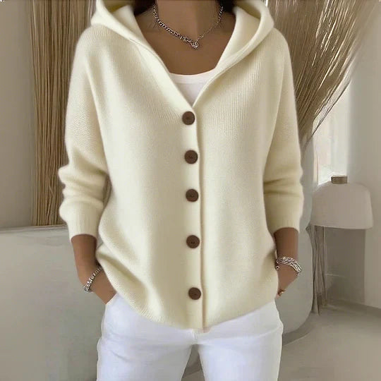 Felicia | Trendy knitted cardigan with hood